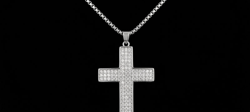 CHROME BURIAL CROSS
